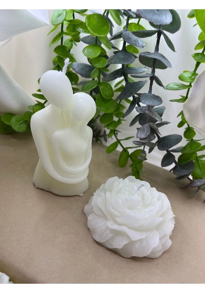 Bernami Mum Pinterest Offcial 1 Adet Sarılan Çift 1 Adert Şakayık Çiçeği Vanilya Kokulu Mum Diğer