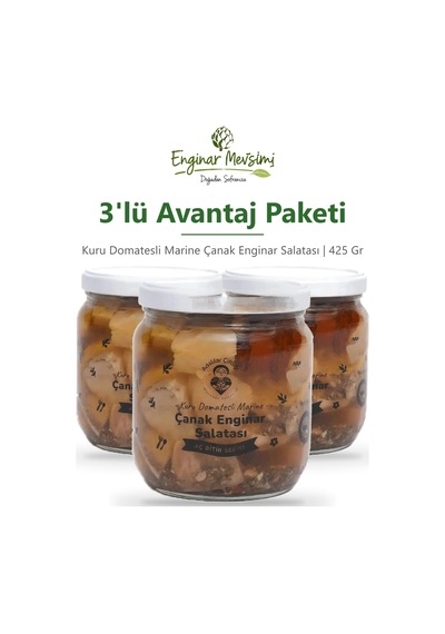 Kuru Domatesli Marine Çanak Enginar Salatası 425 Gr 3'lü Avantaj Paketi
