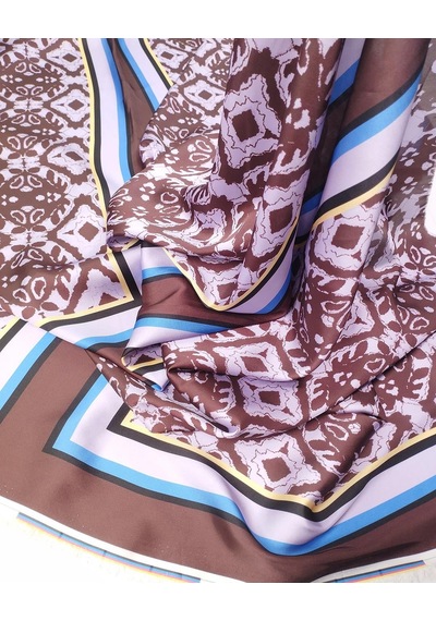 Lila Mor Twill Saten Kumaş Hafif Parlak Dökümlü 140x200cm-11840
