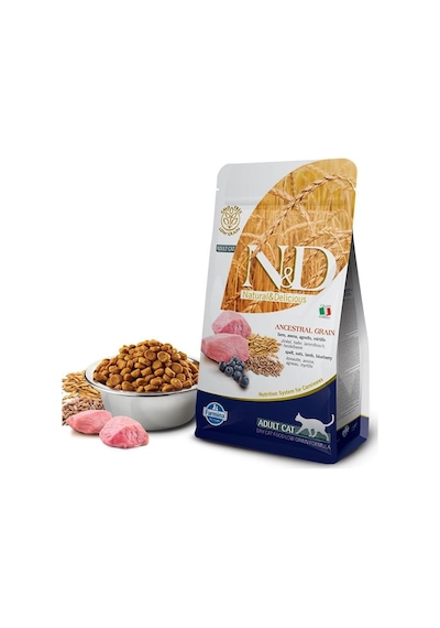 N&D Düşük Tahıllı Kuzu Etli ve Yaban Mersinli Kısırlaştırılmış Yetişkin Kedi Maması 10 KG