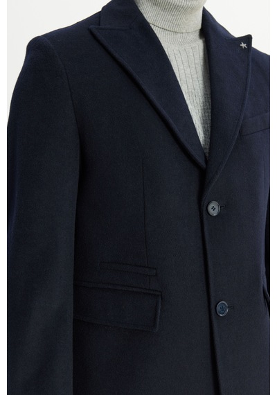AC&Co / Altınyıldız Classics Erkek Lacı Yünlü Standart Fit Normal Kesim Palto Lacı