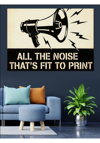 "all The Noise" Gramofon Dekoratif Kanvas - Mdf Ahşap Tablo