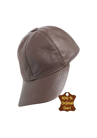 Unisex %100 Deri Arkadan Ayarlanabilir Baseball Kep Şapka Kahverengi