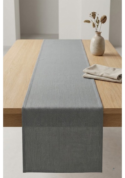 Dekoratif Bohem Runner - Yemek Masası Ve Salon Konsol Örtüsü 50x150 Cm Antrasit