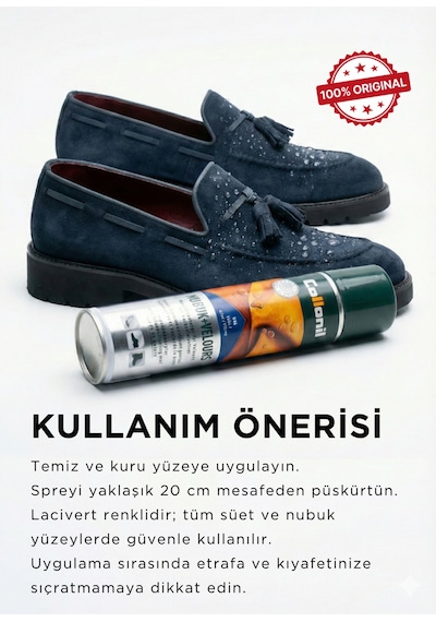 Collonil Tuna Nubuk+velours Süet Ve Nubuk Yenileyici Sprey Boya Lacivert 200 Ml, Made İn Germany - 1592-3 Diğer