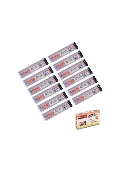 Min 0.9 MM Cetvelli Kalem Ucu 75 MM Mikro Uç 12 Adet