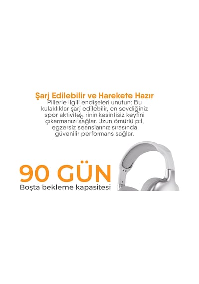 Super Bass Kulak Üstü Bluetooth Kulaklık Müzik Ve Radyo Keyfi Beyaz