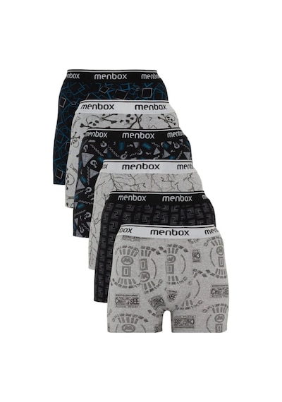 Deddix Menbox 6'lı Desenli Likralı Klasik Erkek Boxer KARIŞIK