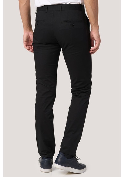 White Stone 2025-k P1046 Zaha Gabardın Keten Pantolon Siyah Siyah