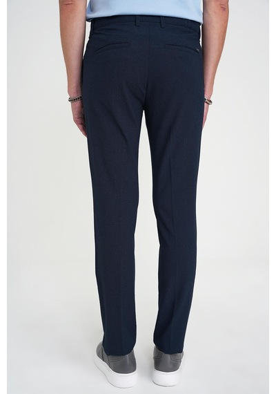 Efor Comfort Fit Beli Lastikli Tek Pileli Dokulu Lacivert Pantolon P 1193 Lacivert