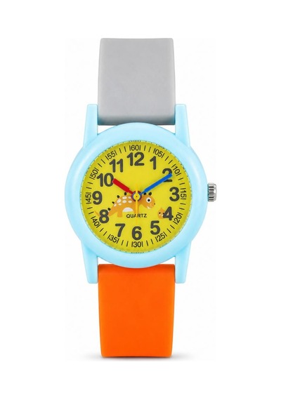 Dinozor Desenli Çocuk Kol Saati Unisex Analog Saati St-304411 Sarı