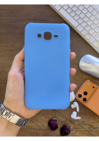 Samsung J7 2015 Uyumlu Kamera Korumalı Darbeye Dayanıklı Renk Atmayan Fab Silikon Kılıf Mavi