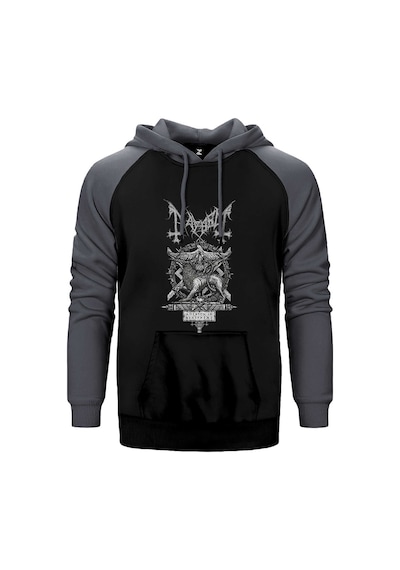Mayhem A Season İn Blasphemy Gri Renk Reglan Kol Kapşonlu Sweatshirt Gri