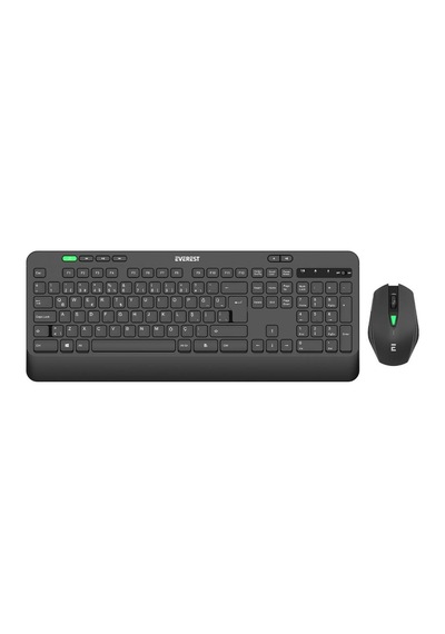 Everest Km-2620 Siyah Usb Sessiz Switch İnce Kablosuz Q Multimedia Klavye + Mouse Set Everest