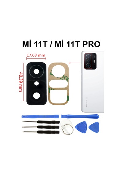 Xiaomi Uyumlu Mi 11t/ Mi11t Pro Arka Kamera Camı Lensi Yapışkanlı+ Tamir