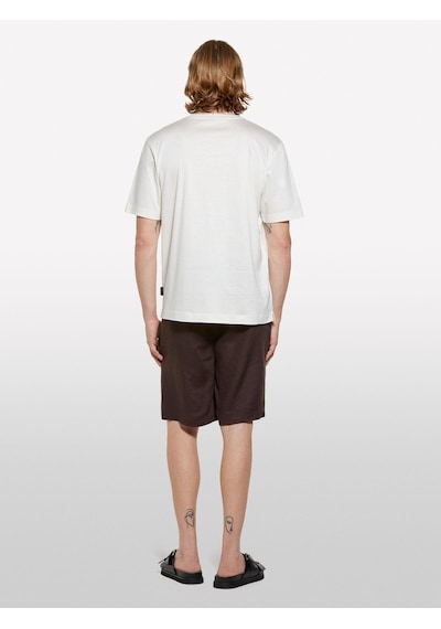 Sisley Liyosel Karışımlı Yırtmaçlı Regular Fit T-shirt Erkek Krem T-shirt - 325p361vs104k Ekru