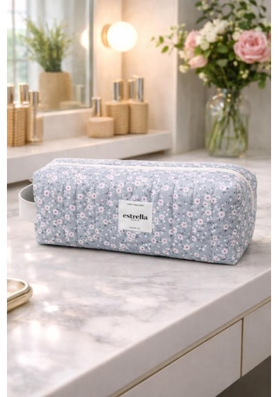 Estrella Mini Dy-son Airwrap Ve Tüm Saç Şekillendiriciler İçin Xl Boy Çanta Seyahat Çantası Mini Gri Çizgi Çok Renkli