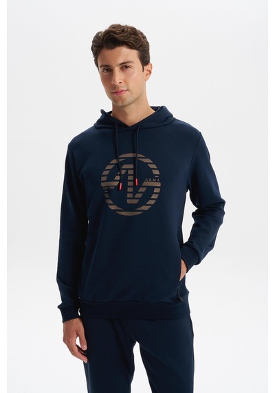 AR-MA Arma Erkek Slim Fit Örme Interlok Kapüşonlu Kanguru Cepli Sweatshirt Yazı Baskılı %80 Pamuk %14 Polyester %6 Elastane K30254685302 Lacivert AR-MA Arma Erkek Slim Fit Örme Interlok Kapüşonlu Kanguru Cepli Sweatshirt Yazı Baskılı %80 Pamuk %14 Polyester %6 Elastane K30254685302 Lacivert