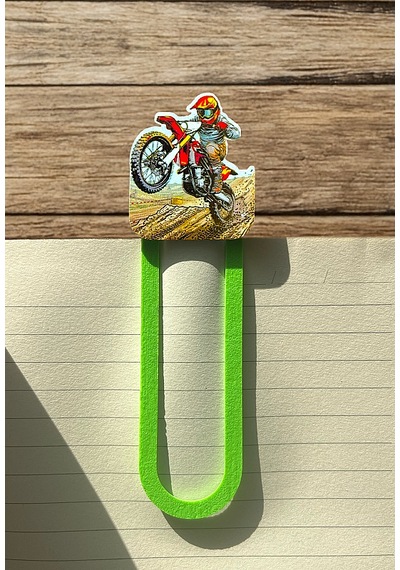 Motokros Yarışçısı Kitap Ayracı
