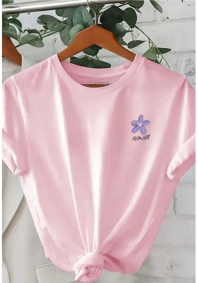 Flood Of Style Kadın Pembe Flower Baskılı Oversize