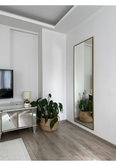 Effe Gold Metal Çerçeveli 180x80 Cm Ayaklı Boy Aynası