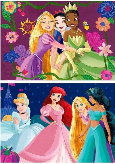 Educa 2x50 Parça Disney Prensesleri Kız Çocuk Ahşap Puzzle - 4-6 Yaş 1 Adet