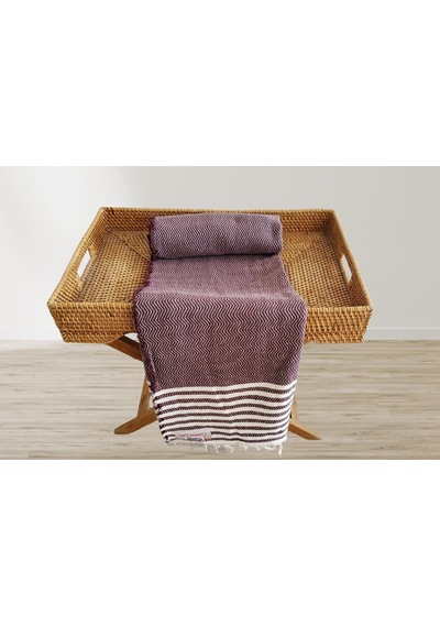 Aksu Summer Line Çok Amaçlı Örtü Pike Koltuk Örtüsü 170x220 Bordo Bordo