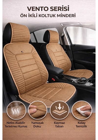 Renault Clio 1998 Ve Sonrası Clio 4 2012-2019 Uyumlu Vento Serisi Taba 2'li Minder Seti