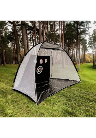 Golf Vuruş Antrenman Çadırı Hedef Ağı Golf Sopası Ve 3 Top Hediyeli Siyah