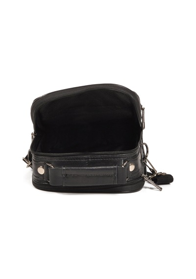 Praff Leather Siyah Hakiki Deri Çok Bölmeli Erkek Portfoy El Çanta Pc-004 Orta Boy