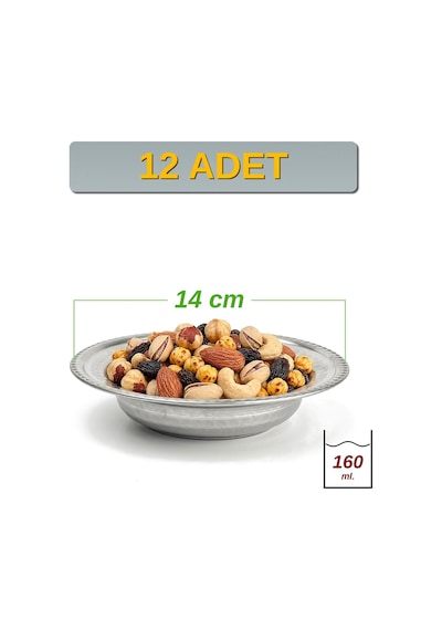Binbir Trend 14 Cm Yanaklı Krom Çelik Çerez Ve Kahvaltılık Kasesi 160 Ml Meze, Bal-kaymak Kasesi -kase1410 12 Adet