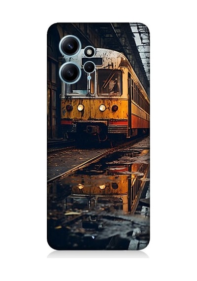 Xiaomi Redmi Note 12 Uyumlu Eski Metro İstasyonu Ve Tren Desenli Silikon Kılıf