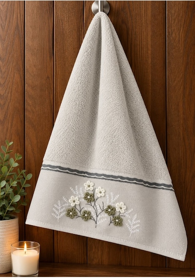 Özdilek Ditsy Garden Havlu Seti 2'li / 50 X 90 Yeşil-krem/yeşil