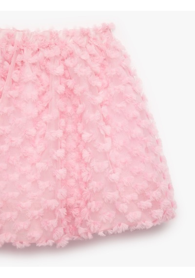 Koton Beli Lastikli Tül Detaylı Balon Form Tütü Etek Pembe 6smg70029aw Gül