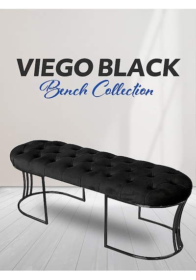 Viego Siyah Bench Puf Siyah