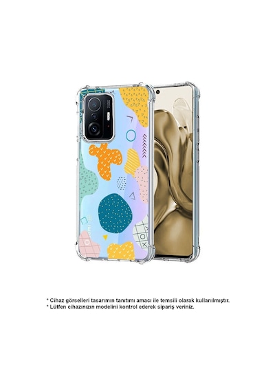 Huawei Mate 20 Lite Uyumlu Köşe Korumalı Antişok Kapak Grunge Tasarımlı Şeffaf Kılıf