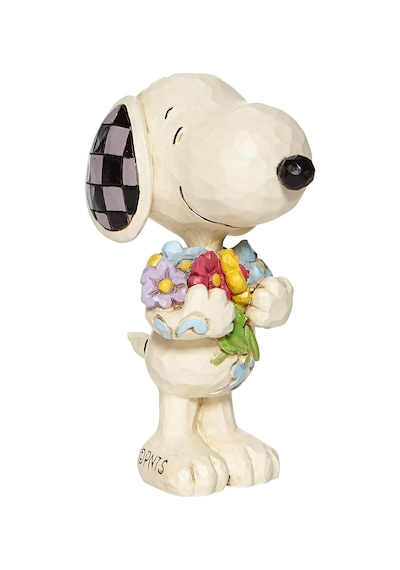 Enesco Peanuts By Jim Shore Snoopy Bahar Çiçekleri Tutan Minyatür Heykelcik, 7 Cm, Çok Renkli Diğer
