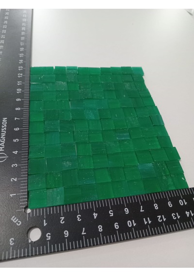 Koyu Yeşil Kare Vitray Cam Mozaik Taşı - Sanatsal Mozaik İçin Yaklaşık 10 X 10 Mm