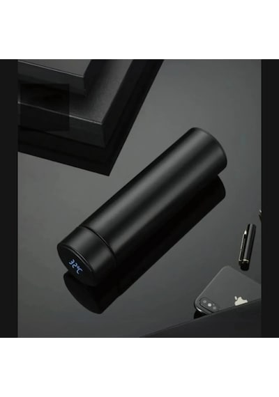 Çelik Dijital Led Sıcaklık Göstergeli Akıllı Termos Matara 400 Ml Siyah
