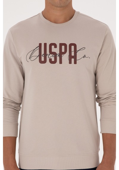 U.S. Polo Assn. Erkek Regular Fit Bisiklet Yaka Taş İnce Sweatshirt 50315570-VR049