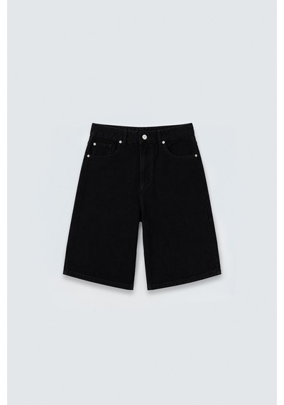 Vamos Bermuda Denim Şort Siyah