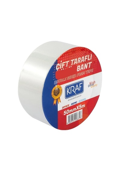 Çift Taraflı Bant, 50mm X 25m, Beyaz, Köpük Bant Diğer