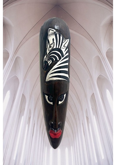 Ahşap Otantik Mask Zebra 50cm Duvar Süsü Dekoratif Maske
