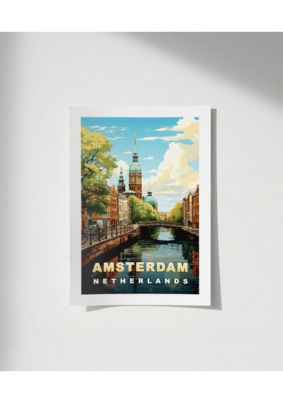 Çerçevesiz Poster Amsterdam In İkonik Kanalları