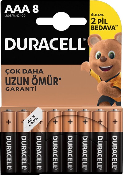 3 Adet Duracell Basic Alkalin Aaa 8'li İnce Pil