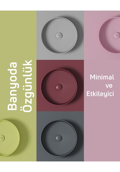 Creavit Loop Yuvarlak Masa Üstü Çanak Lavabo Ø45 Cm Şeftali Tüyü Lp145