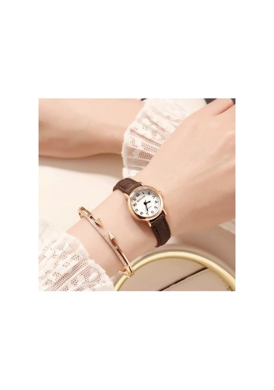 Adorn Yuvarlak Vintage Retro Saat Beyaz