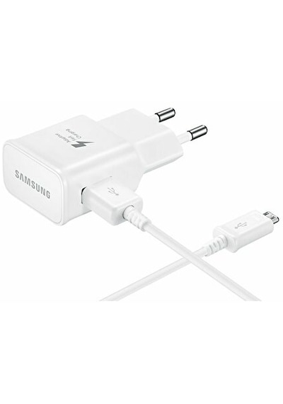 Samsung Uyumlu Hızlı Şarj Aleti Ve Micro Usb Şarj Kablosu Senalstore - Beyaz