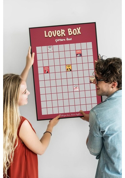 Lover Box Çiftlere Özel Kazı Kazan Poster, 100 Yetişkin Aktivitesi, Premium Kalite, Koruyucu Kaplama