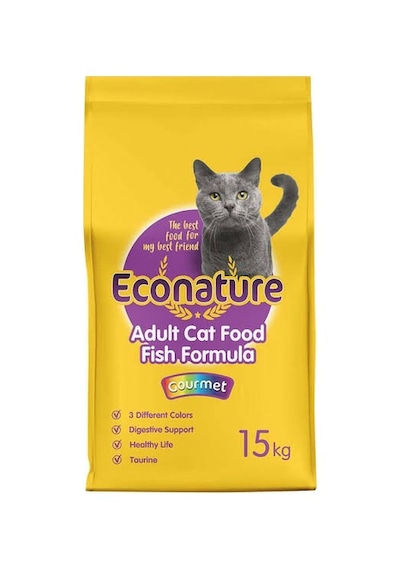 Econature Gurme Balıklı Yetişkin Kedi Maması 15kg Sarı Ambalaj